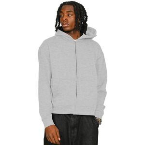 Casual Classics Unisex Adult Combed Cotton Oversized Full Zip Hoodie / Ash Grey